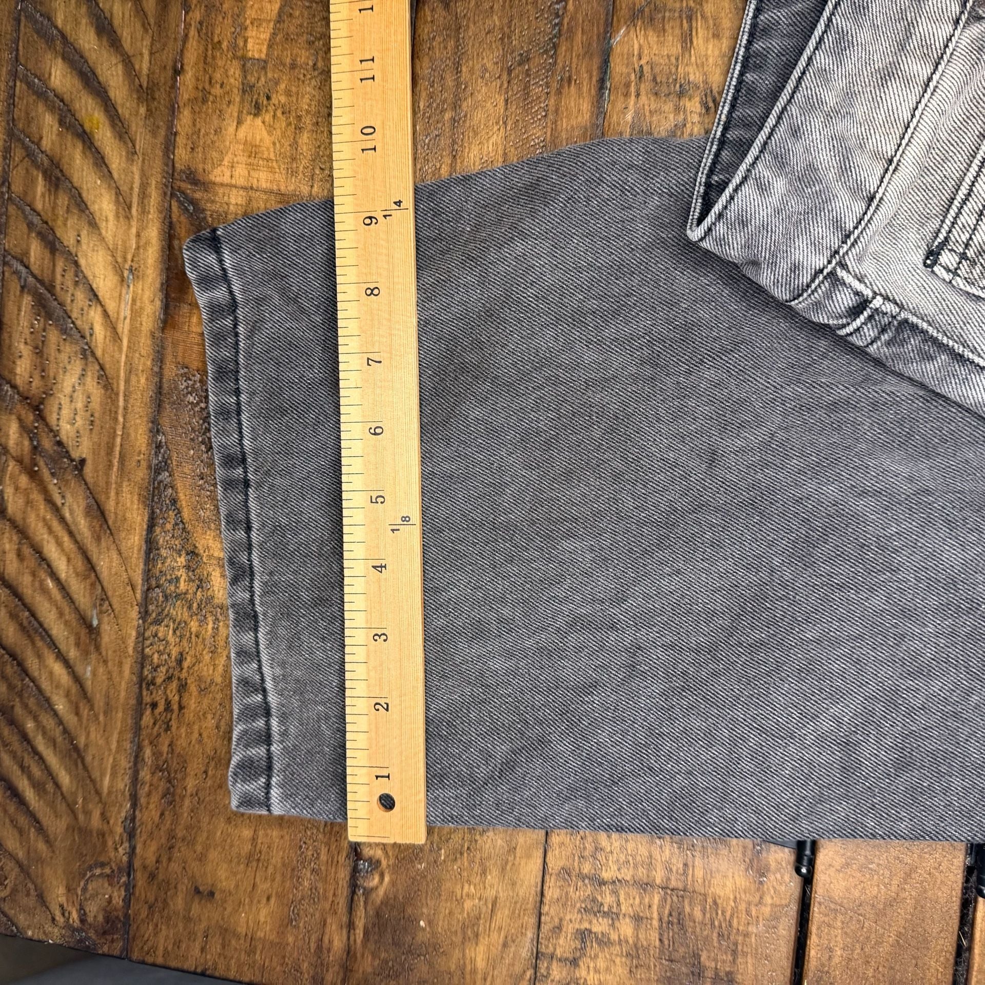 FB Sister Wide Leg Jeans XXS Charcoal Black Acid Washed Denim 7