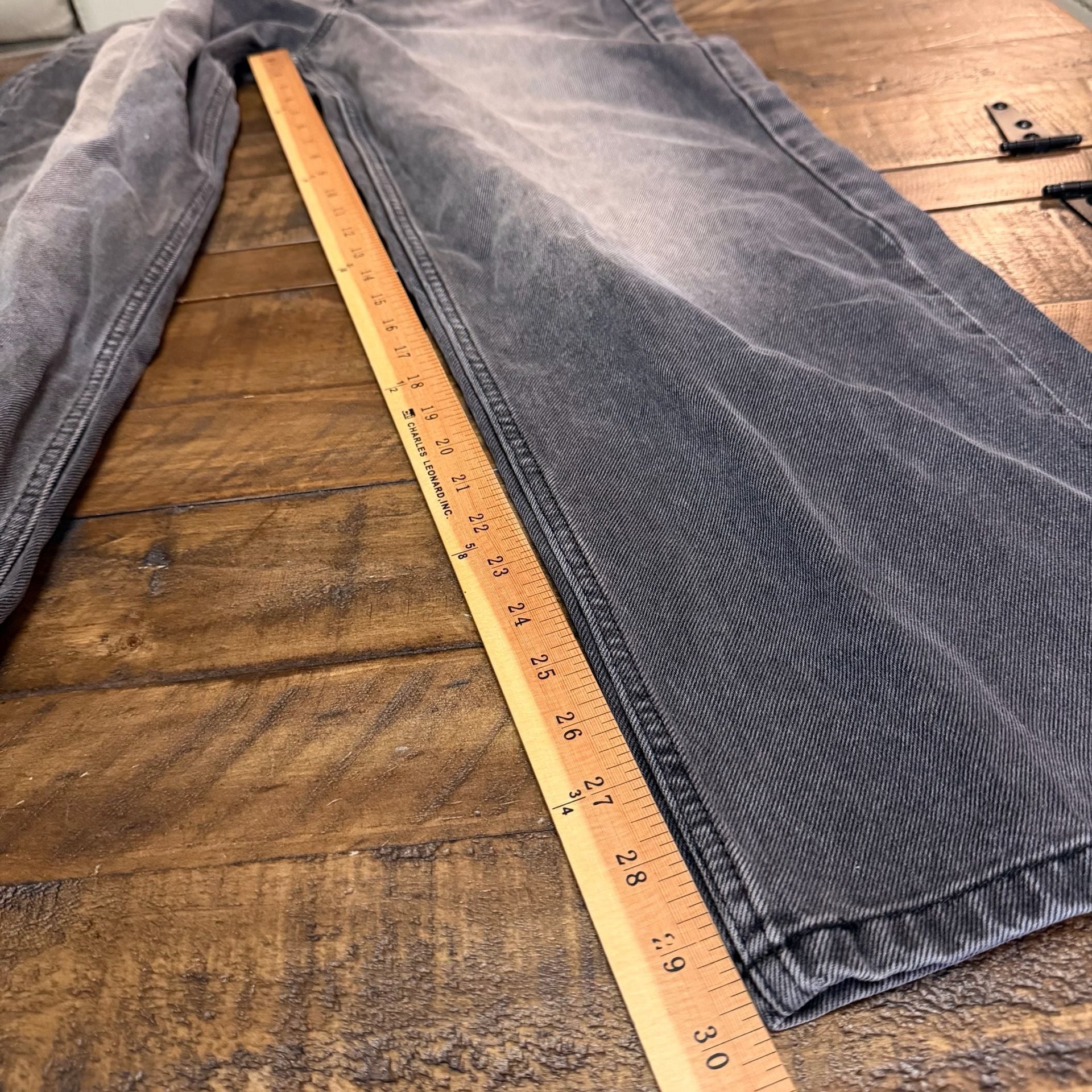 FB Sister Wide Leg Jeans XXS Charcoal Black Acid Washed Denim 8