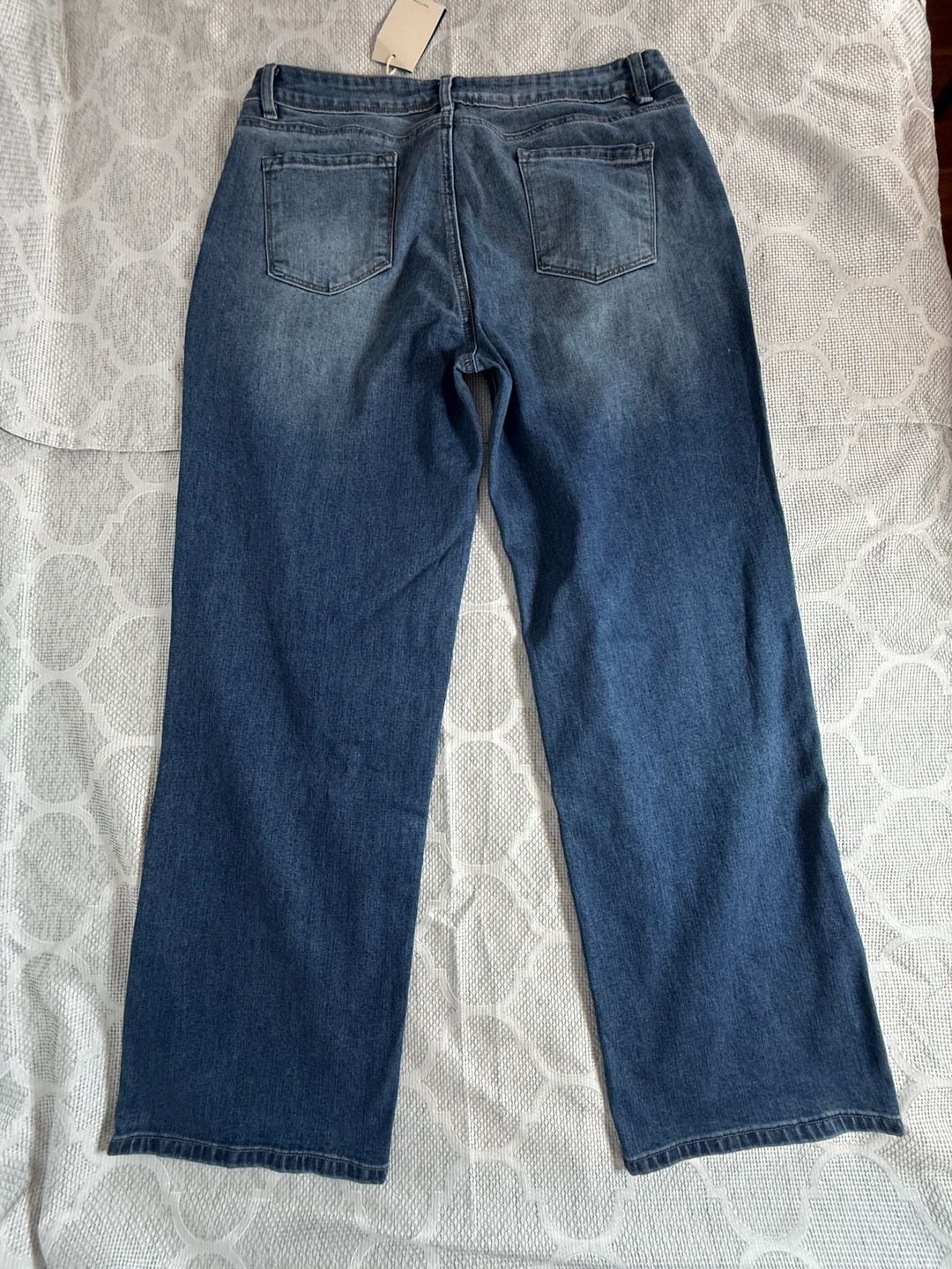 Flamingals Mid Rise Straight Leg Jeans Size 2XL Dark Blue Denim 5