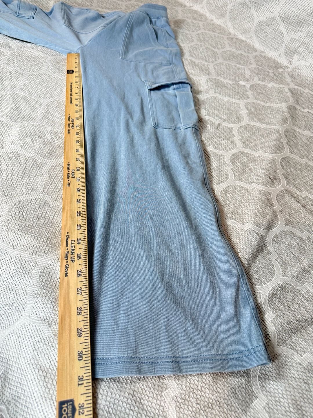 Halara Women's Flex High Rise Straight Leg Casual Cargo Jeans Light Blue 11