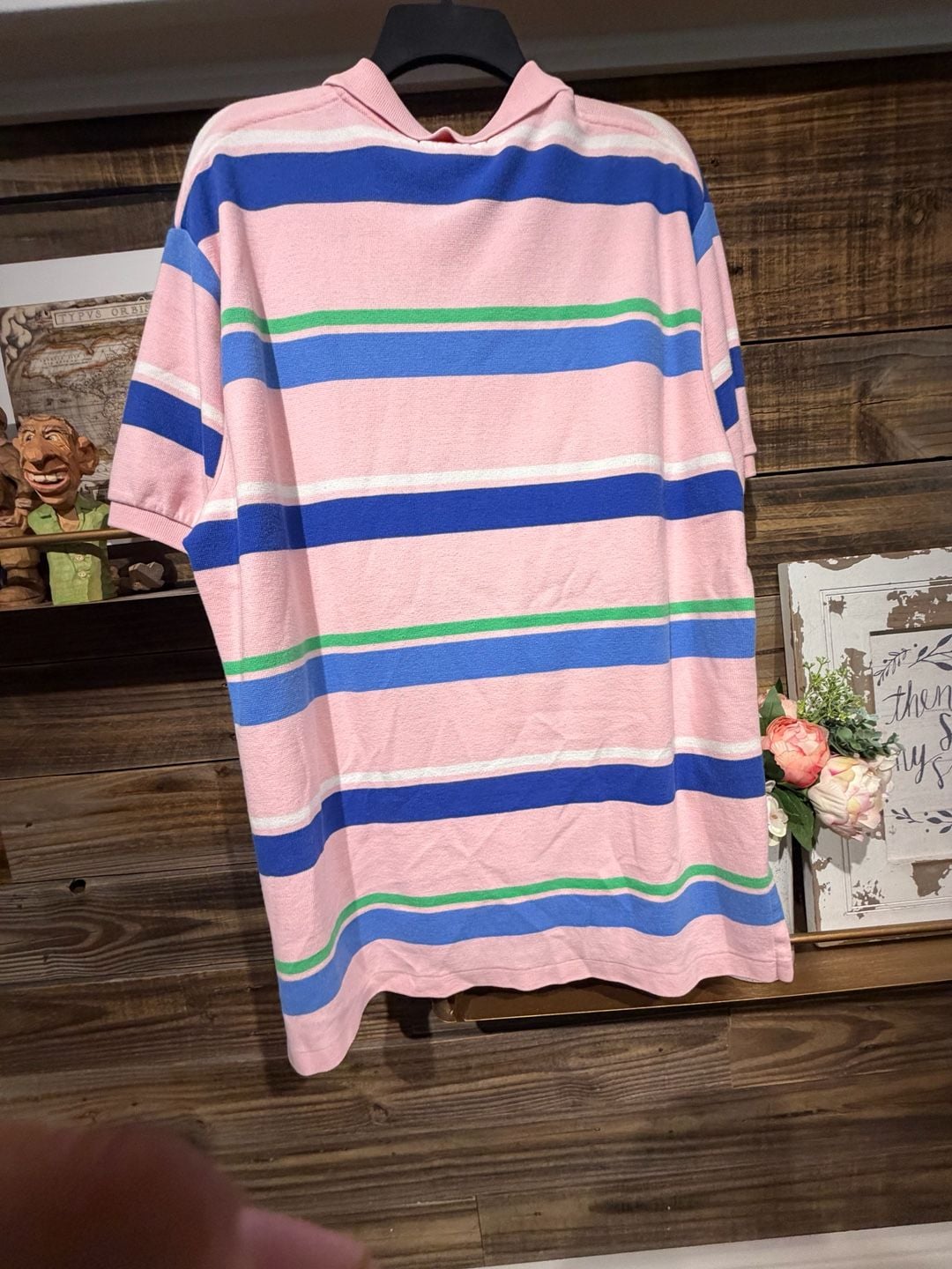 Y2K preppy Polo Ralph Lauren Striped Polo Shirt Size XL Pink Blue Green 5