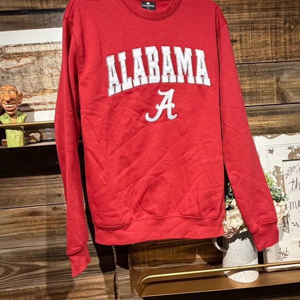 Colosseum Alabama Crimson Tide Sweatshirt Size S Red Arch Logo Crewneck