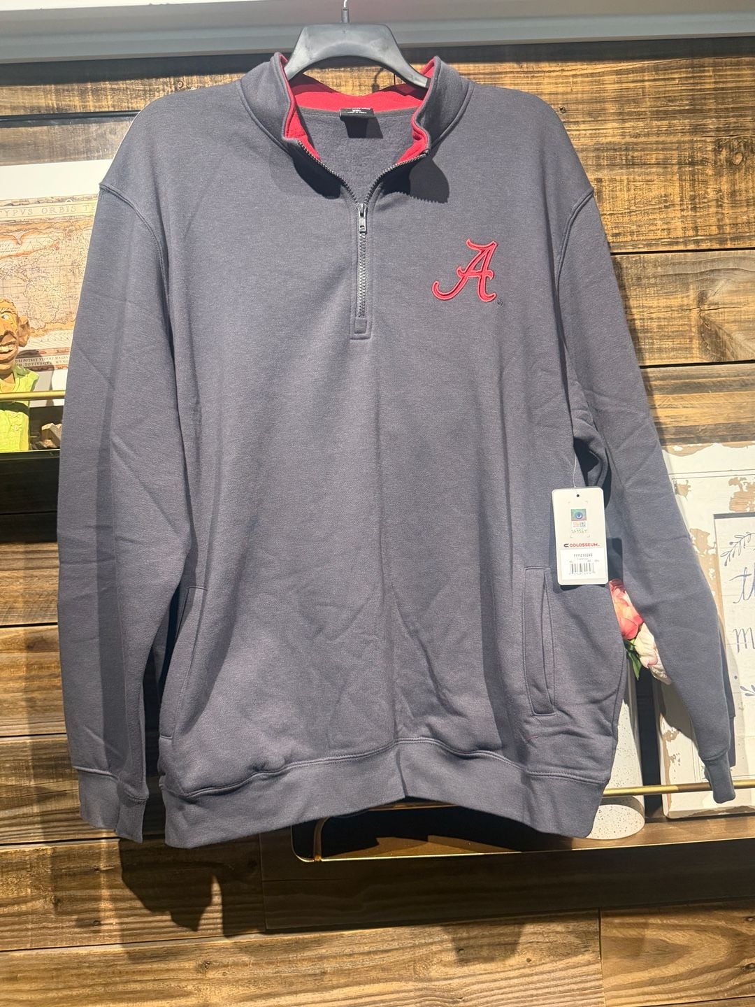 Colosseum Alabama Crimson Tide Quarter Zip Pullover XXL Charcoal 2