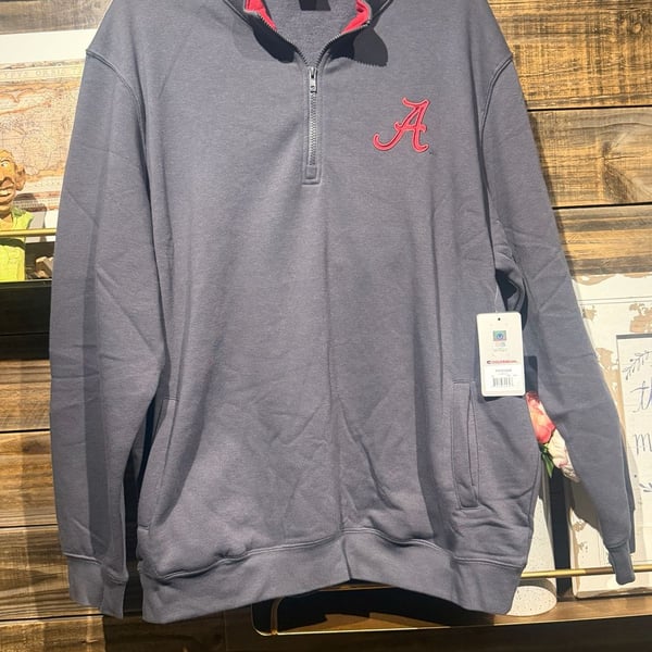 Colosseum Alabama Crimson Tide Quarter Zip Pullover XXL Charcoal