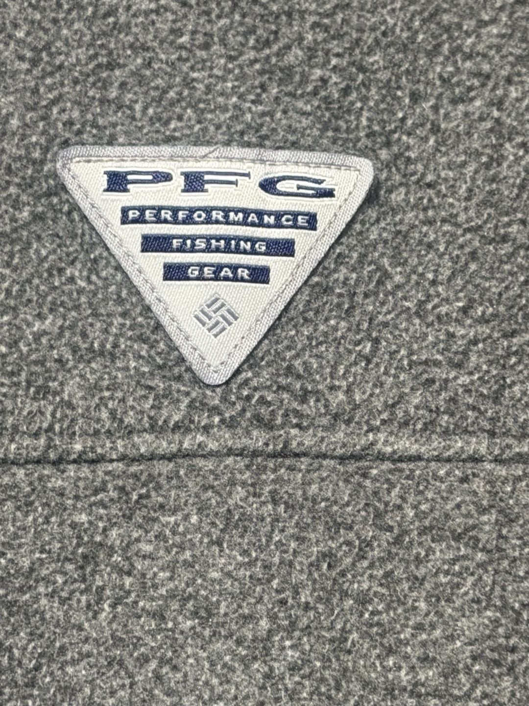 Columbia PFG Fleece Vest Size L Gray Full Zip Blue Trim 5