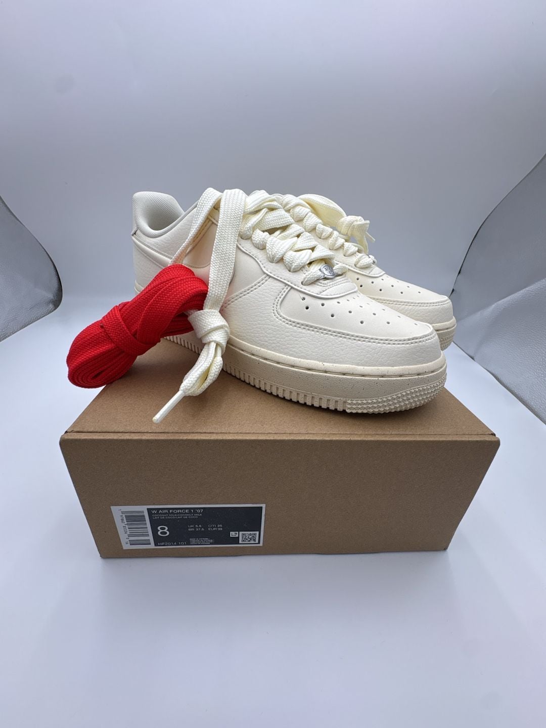 NIKE WMNS Air Force 1 Low '07 Next Nature Coconut Milk Bulbous Swoosh size 8 W 10