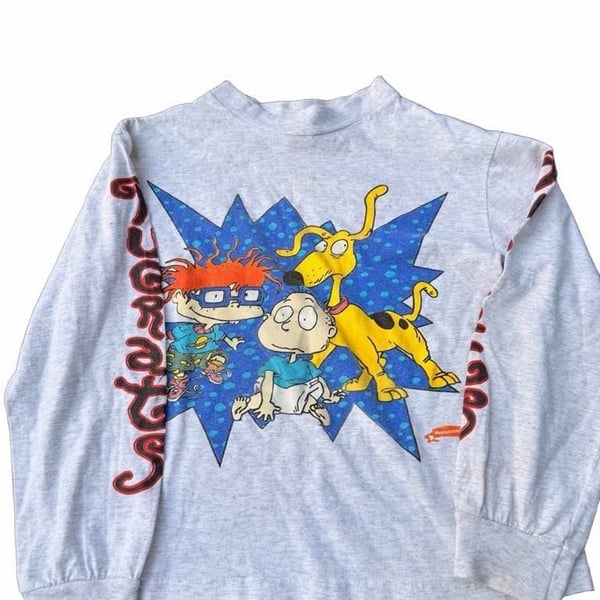 Rugrats Long Sleeve T-Shirt Size M White Graphic 1996