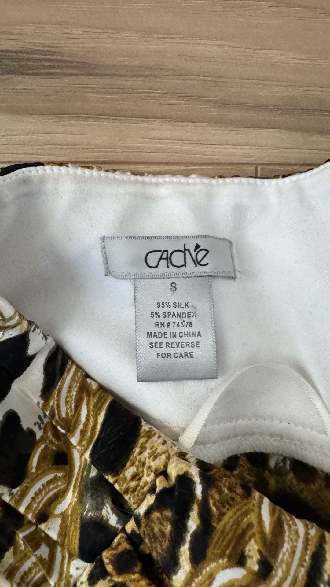 Caché Halter Top Size S Silk Leopard Chain Print Purple Gold 6