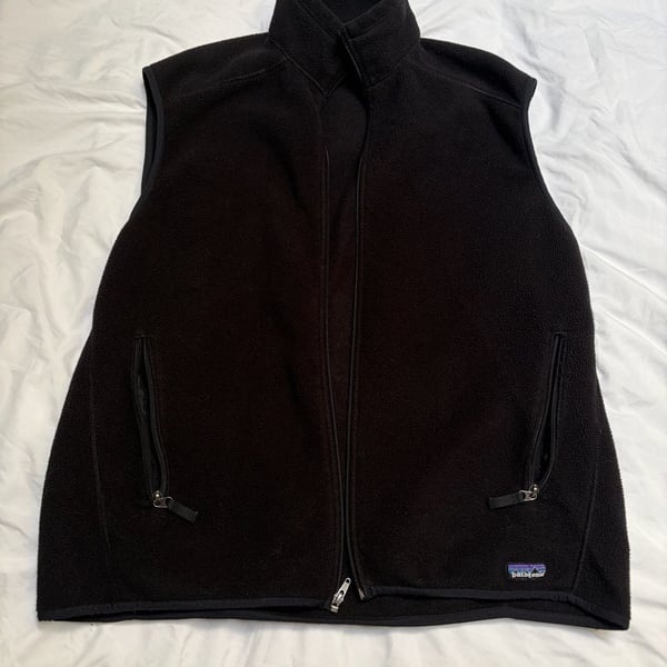 Patagonia Synchilla Vest Size XL Black Fleece Full Zip