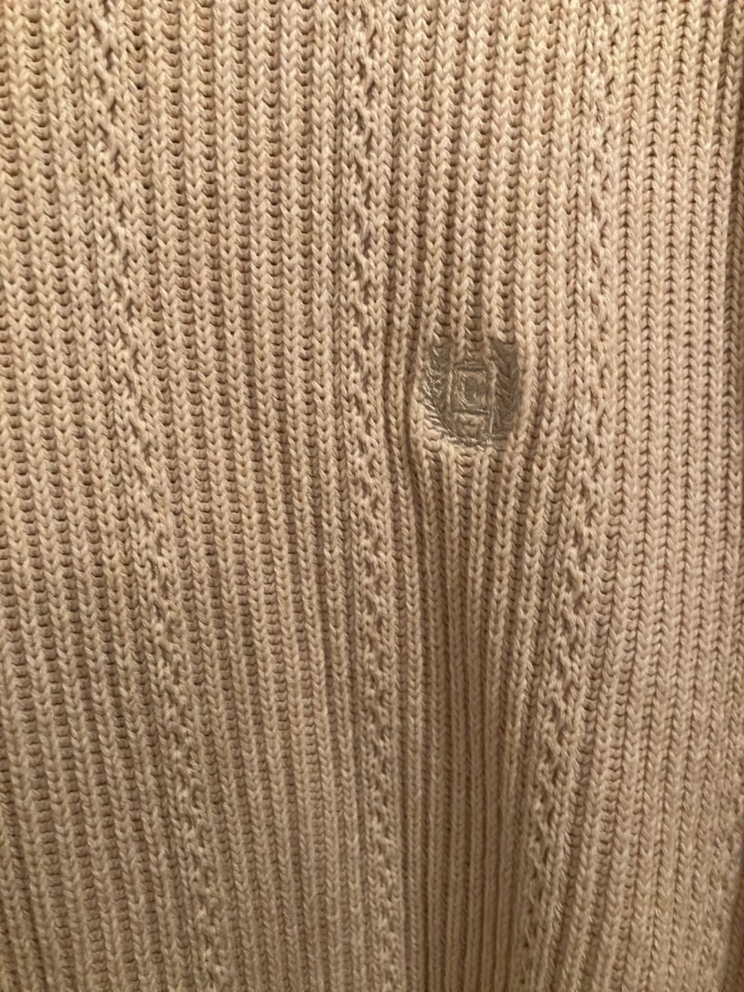 Chaps Cable Knit Crewneck Sweater Size L Cream Cotton 3