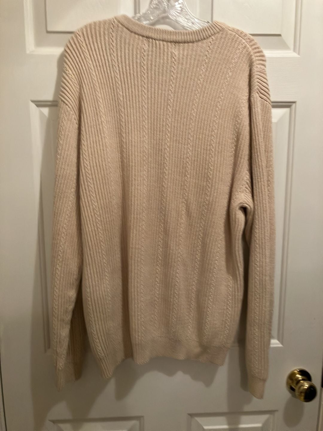 Chaps Cable Knit Crewneck Sweater Size L Cream Cotton 5