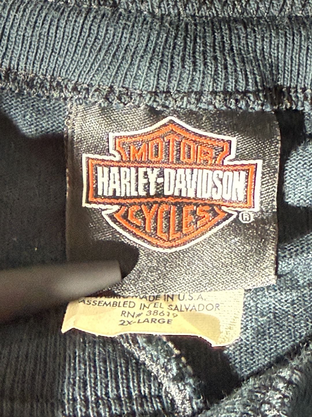 Harley-Davidson Henley Shirt Size 2X-Large Black Flame Since 1903 4