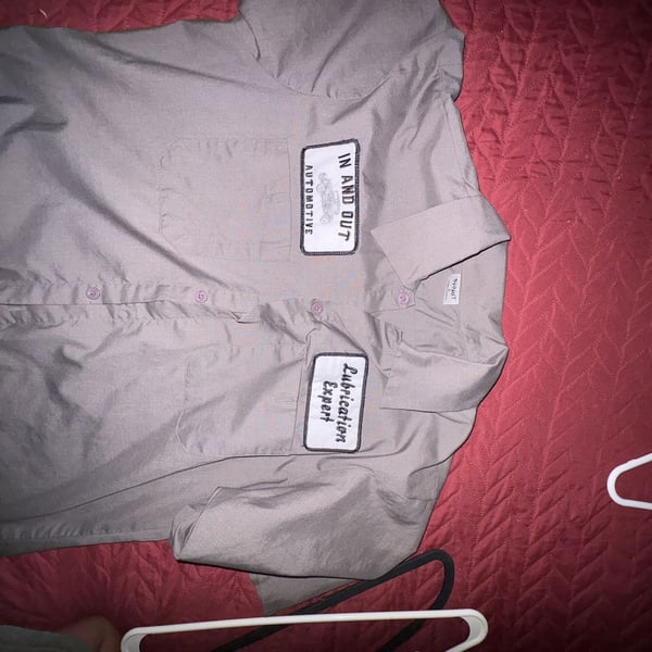 Spirit Halloween In And Out Automotive Work Shirt Gray