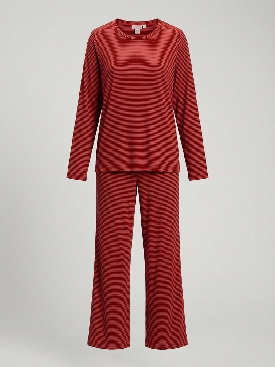 Faded Essentials Pajama Set Red Striped Lounge small 1
