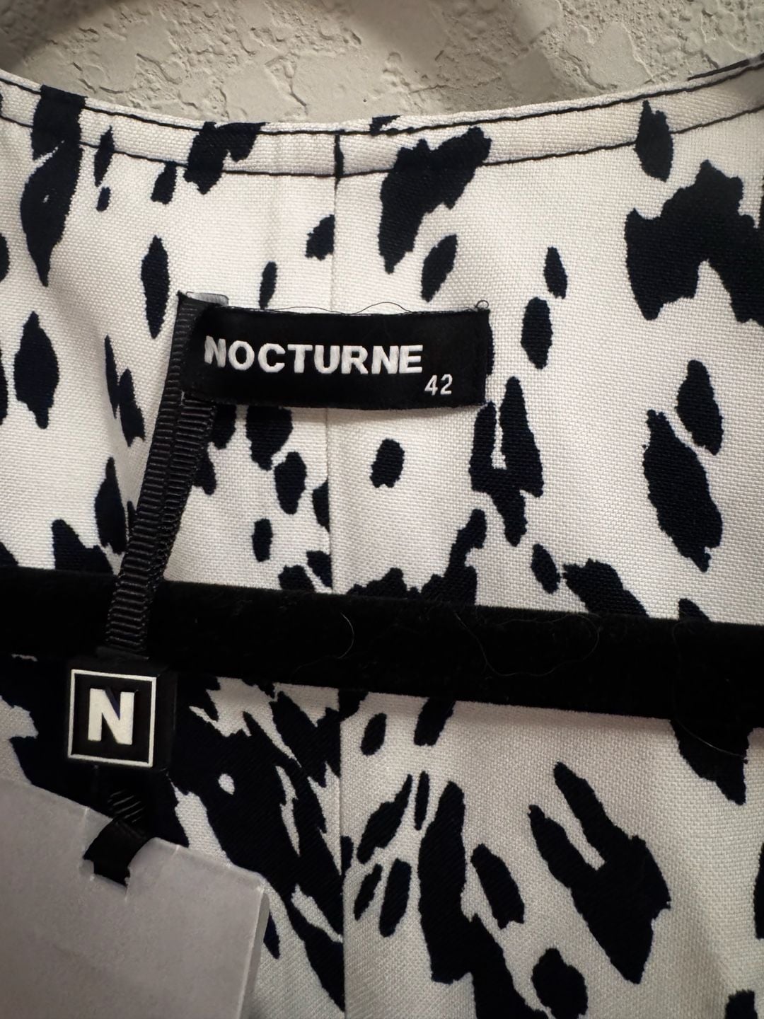 Nocturne Black White Animal Print Fitted Jacket NWT XL $265 MSRP 4