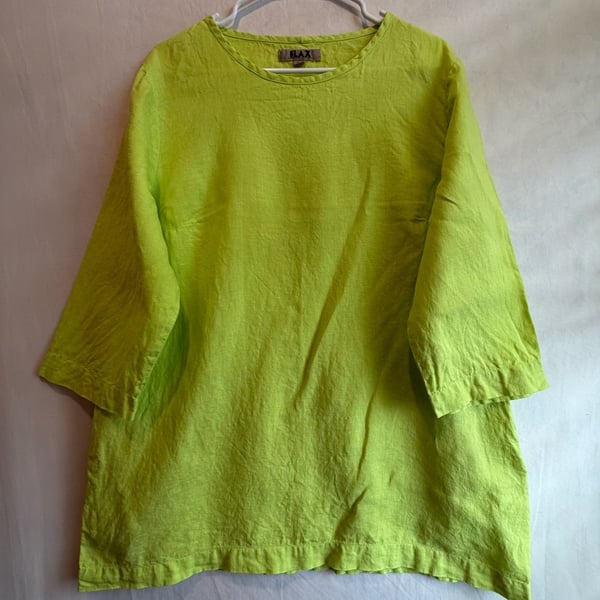 Flax Linen Top Size M Green