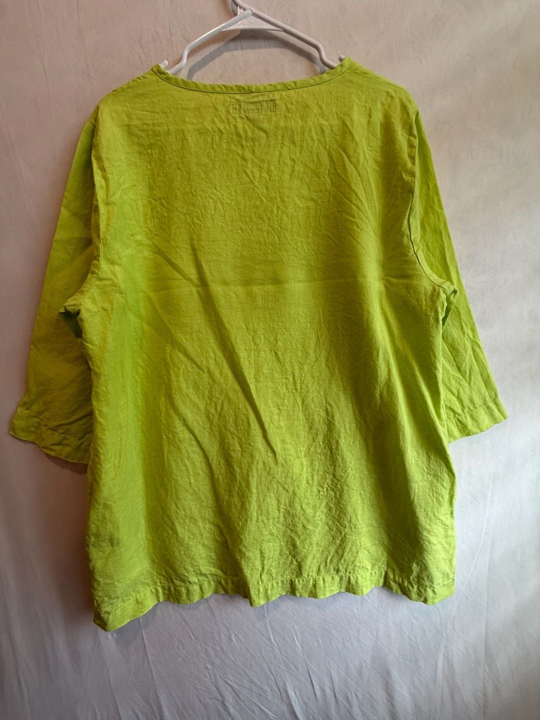 Flax Linen Top Size M Green 4