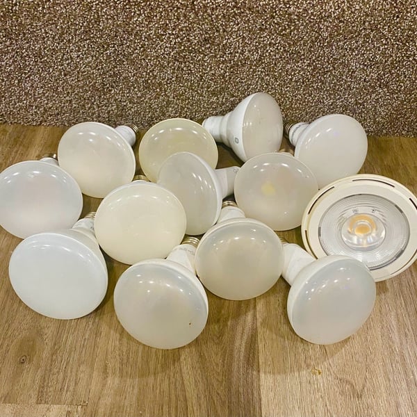 13 Pack GE LED BR30 floodlight bulbs.