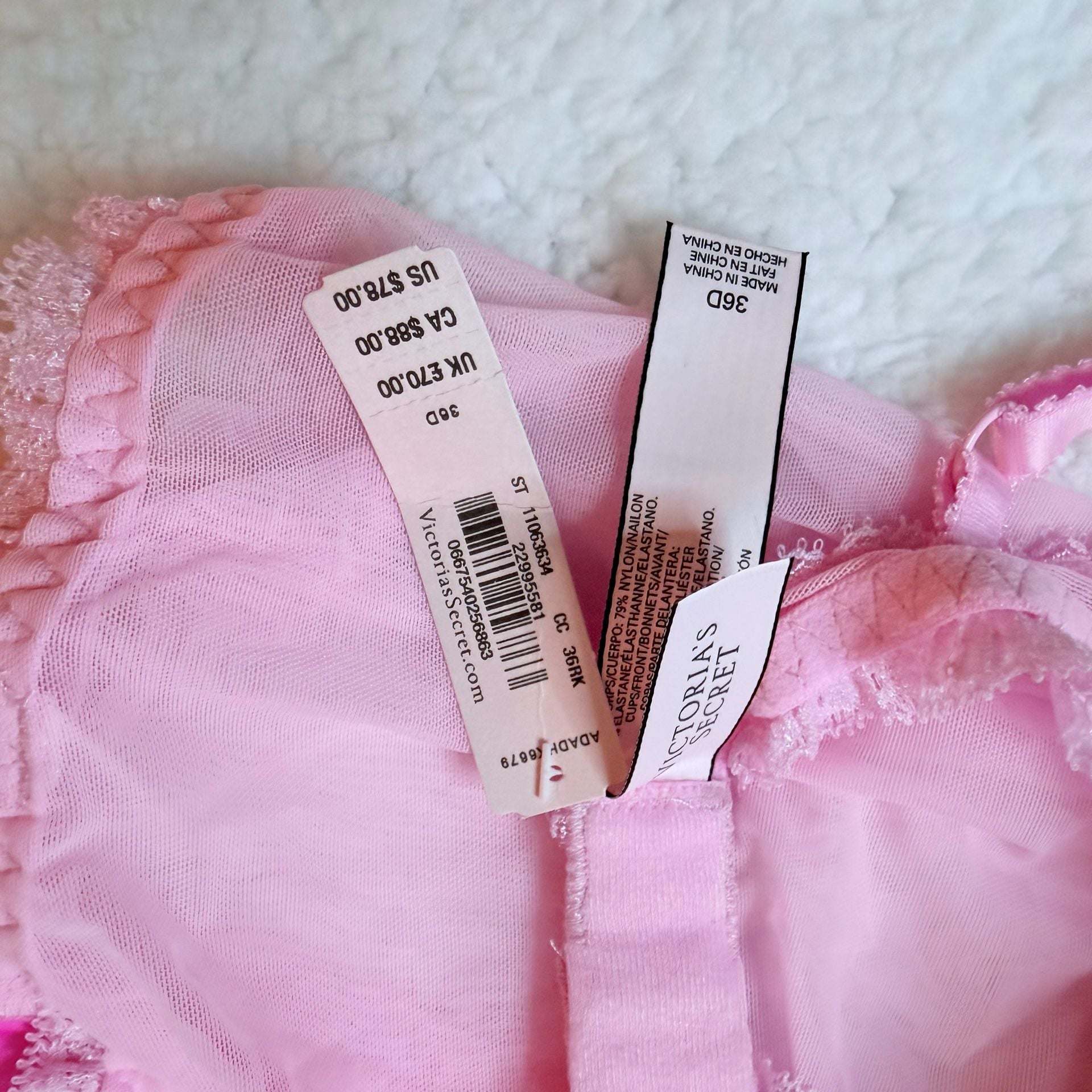Limited Edition Victoria's Secret Fashion Show Merry Size 36D Pink Garter Slip 4