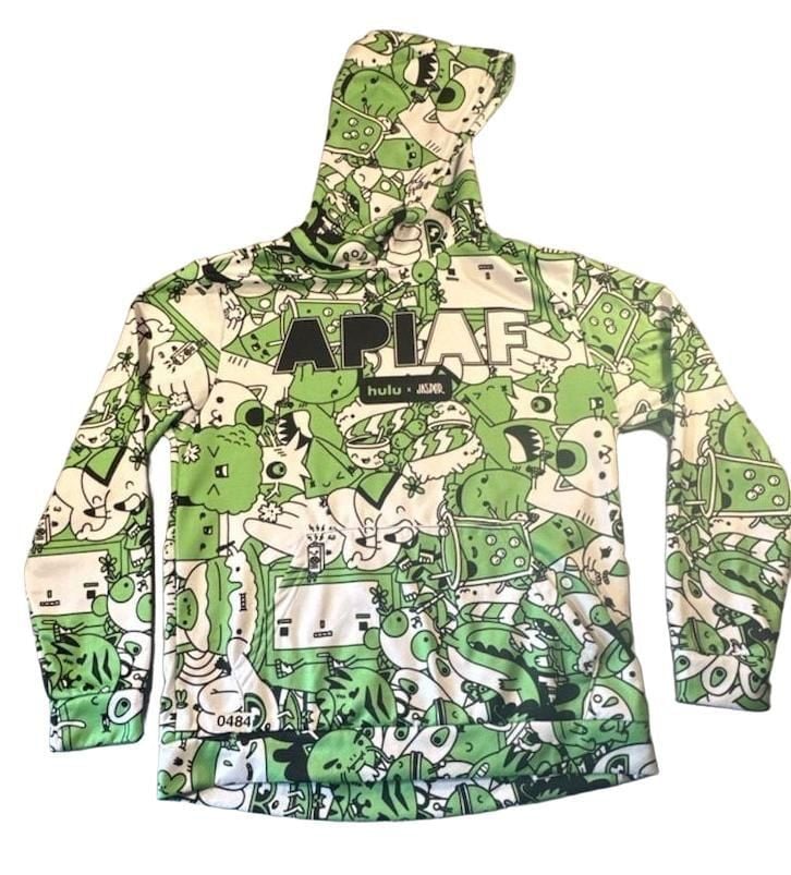 APIAF Hulu x Jasper Hoodie Green White All Over Print 2