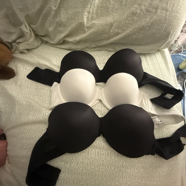 Maidenform Strapless Bra Size 34B Black White Lot of 3
