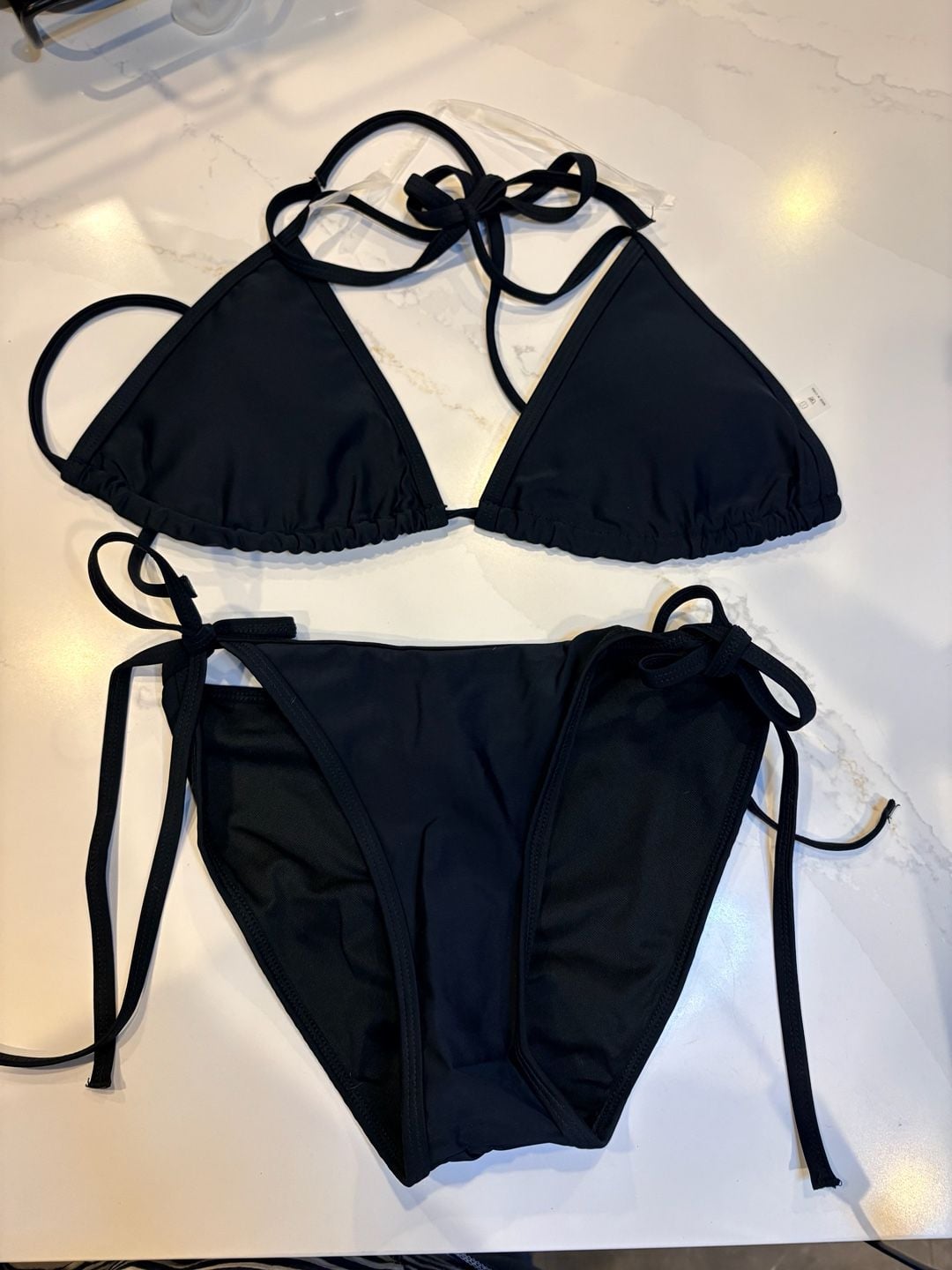 Suvimuga Bikini Size M Black Halter Triangle Swimwear (67) 1