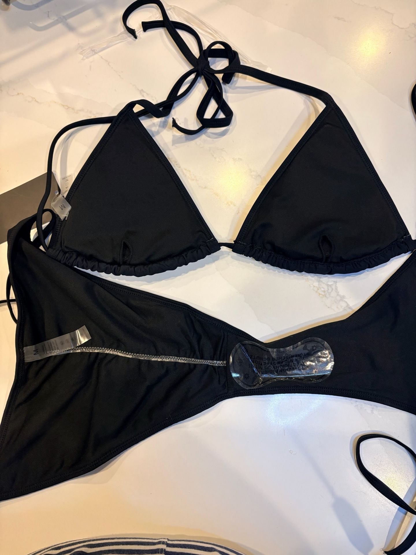 Suvimuga Bikini Size M Black Halter Triangle Swimwear (67) 3