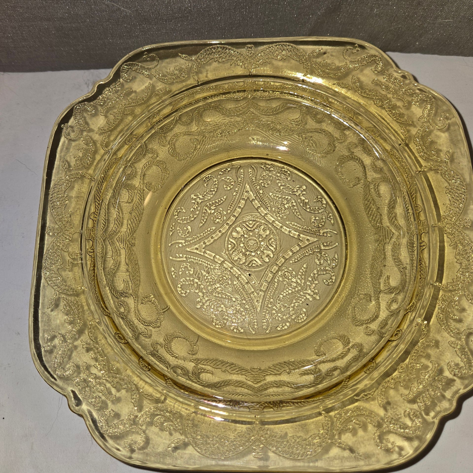 Federal Glass Madrid Amber Covered Butter Dish 3