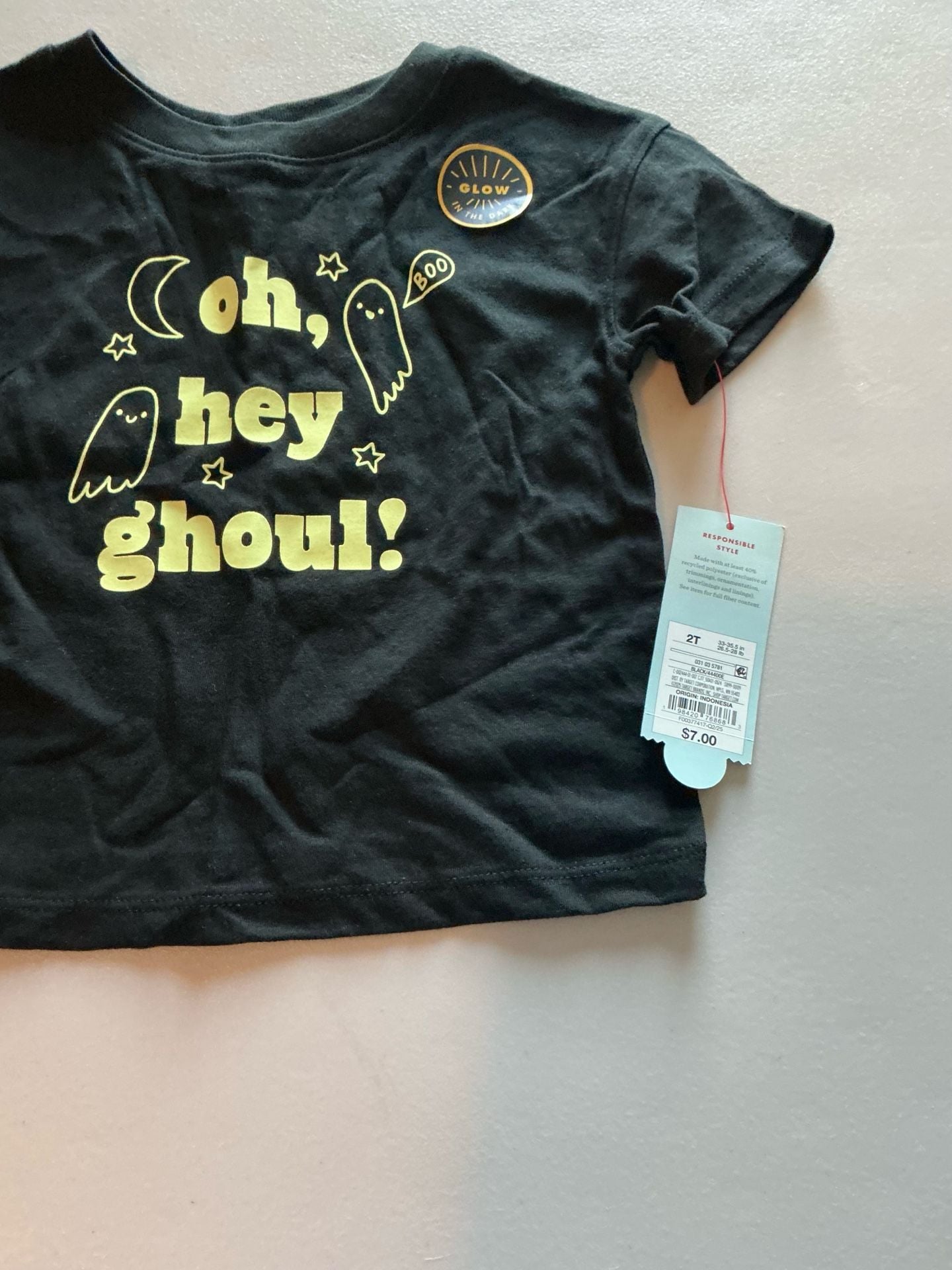 Cat & Jack Oh Hey Ghoul! Size 2T Black T-Shirt 3