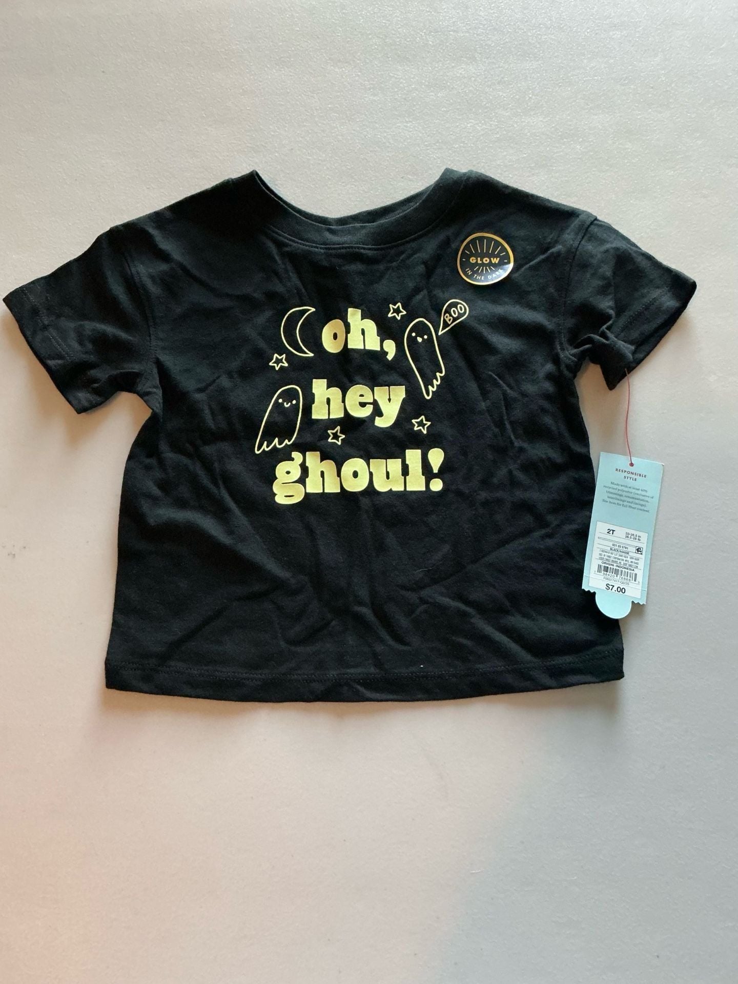 Cat & Jack Oh Hey Ghoul! Size 2T Black T-Shirt 2