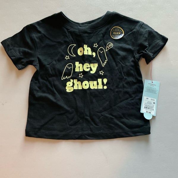 Cat & Jack Oh Hey Ghoul! Size 2T Black T-Shirt