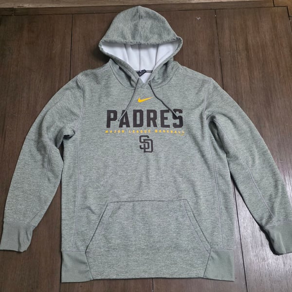 Nike San Diego Padres Dri-Fit Hoodie Size L Heather Gray