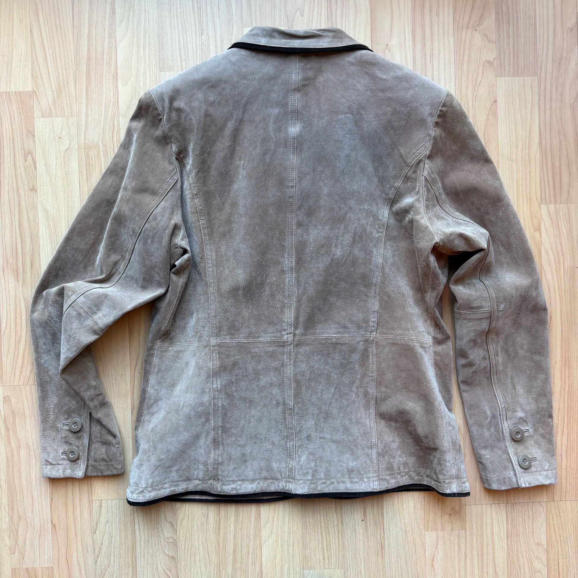 Vintage 90s Maxima Wilsons Leather Suede Blazer Jacket Large Tan Y2K Academia 10