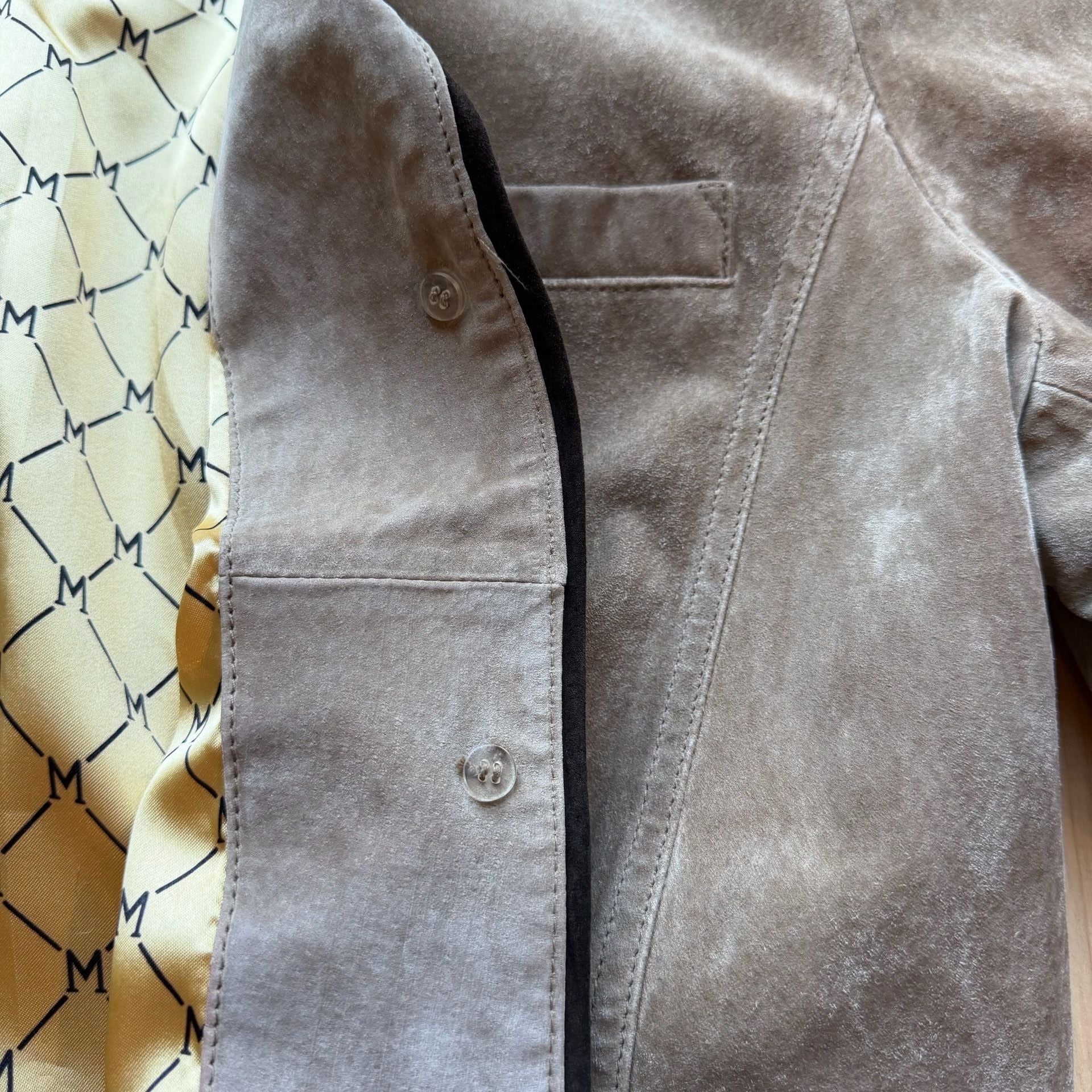 Vintage 90s Maxima Wilsons Leather Suede Blazer Jacket Large Tan Y2K Academia 9