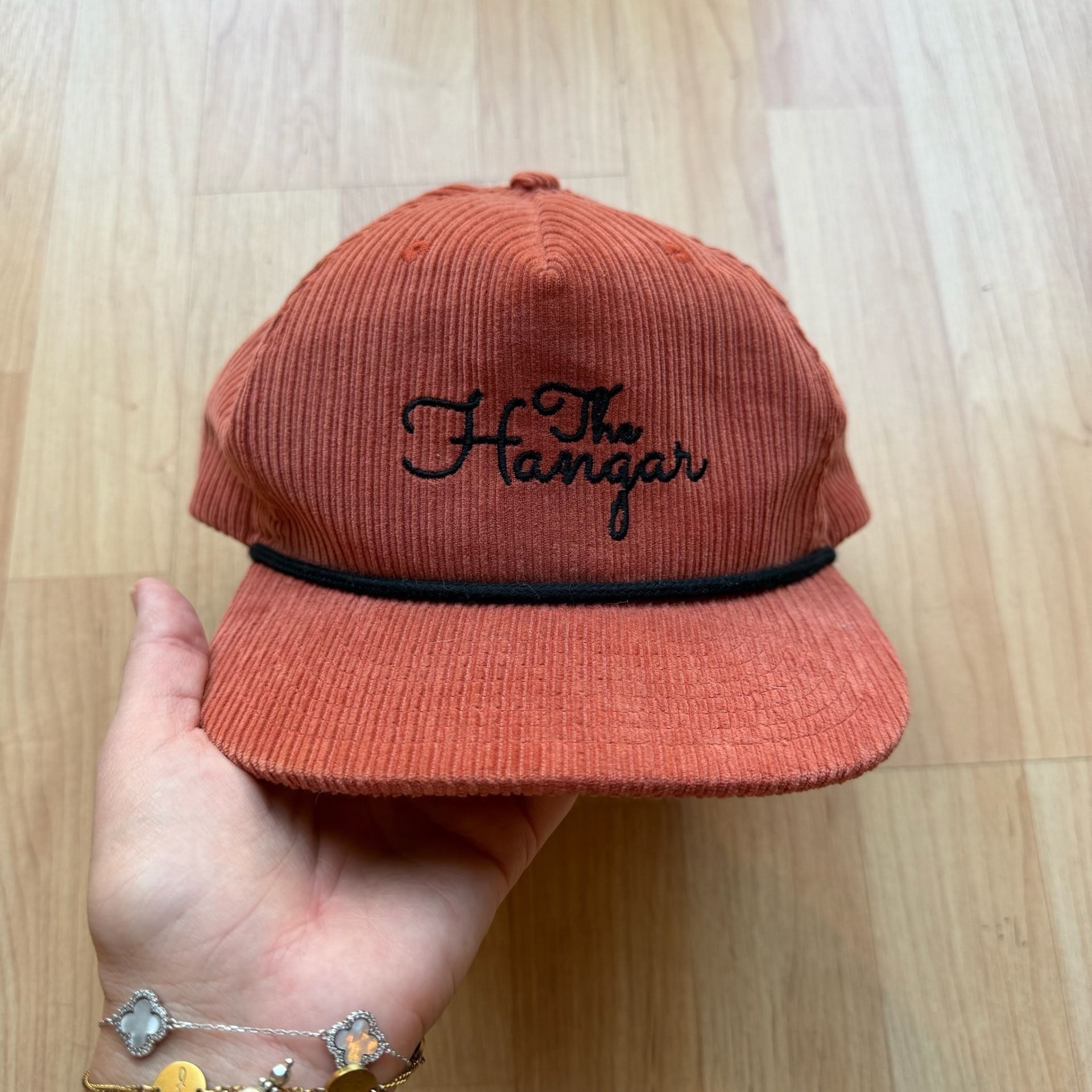 You Know The Hangar Hat Orange Corduroy Snapback 2