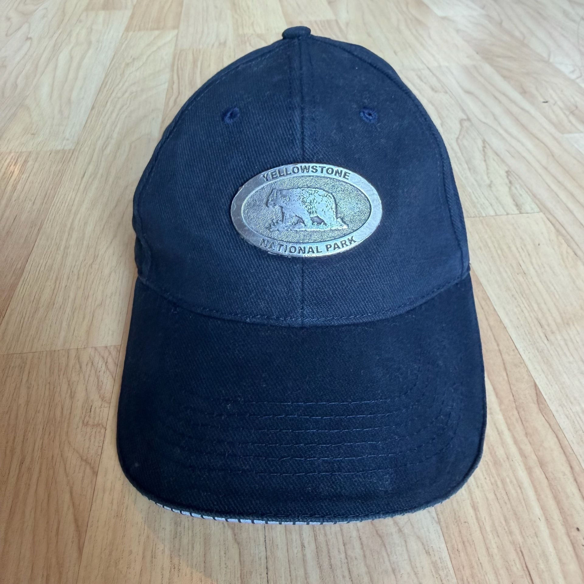 Jhats Yellowstone National Park Hat Navy Blue Bear Patch Adjustable Cap 2