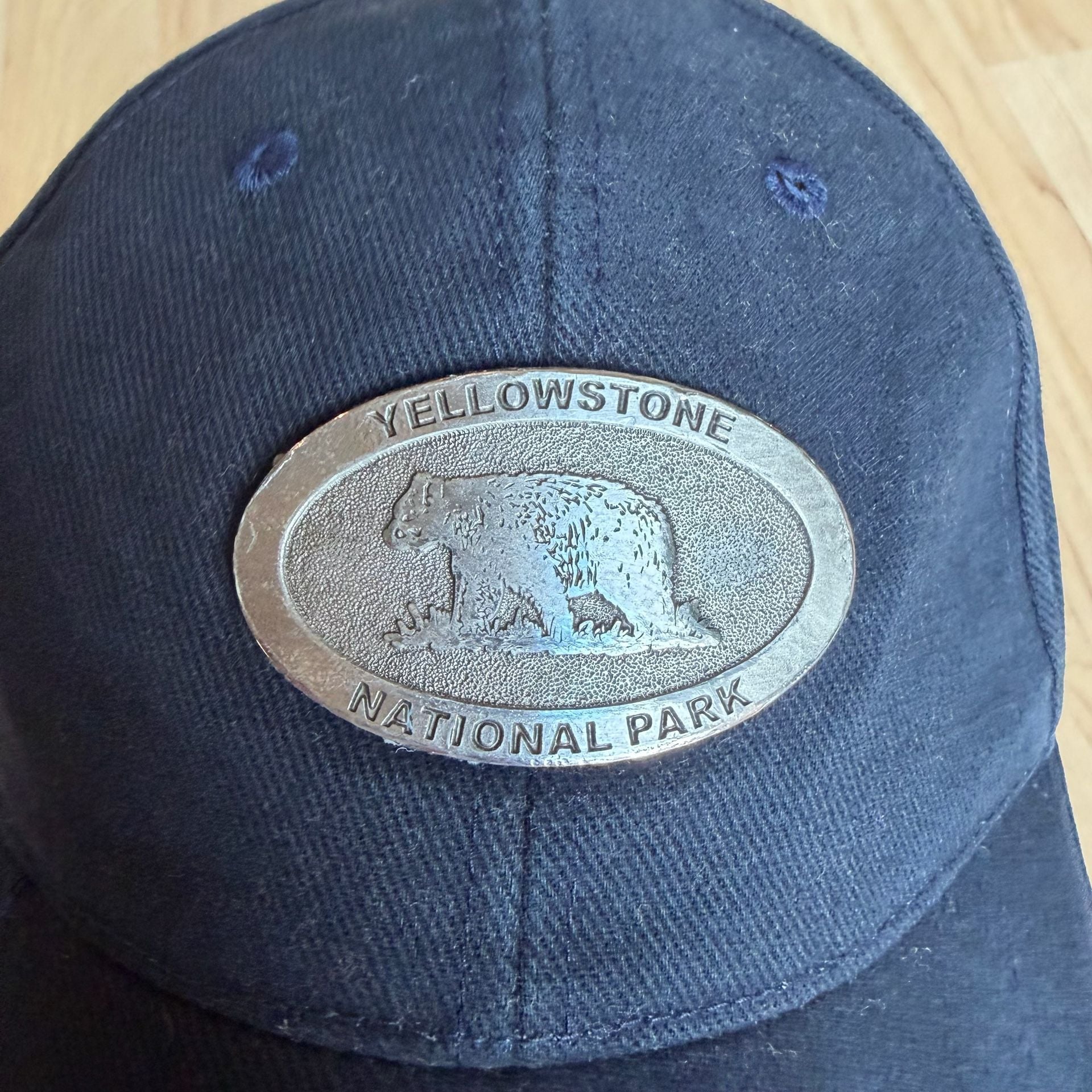 Jhats Yellowstone National Park Hat Navy Blue Bear Patch Adjustable Cap 3