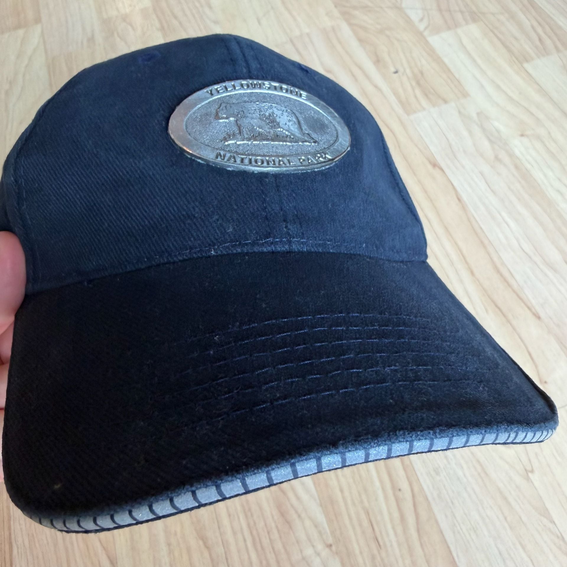 Jhats Yellowstone National Park Hat Navy Blue Bear Patch Adjustable Cap 9