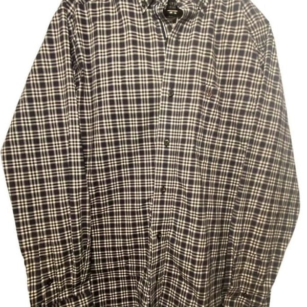 Ariat Pro Series Mens M Western Plaid Button Up Shirt Long Sleeve Brown Gray