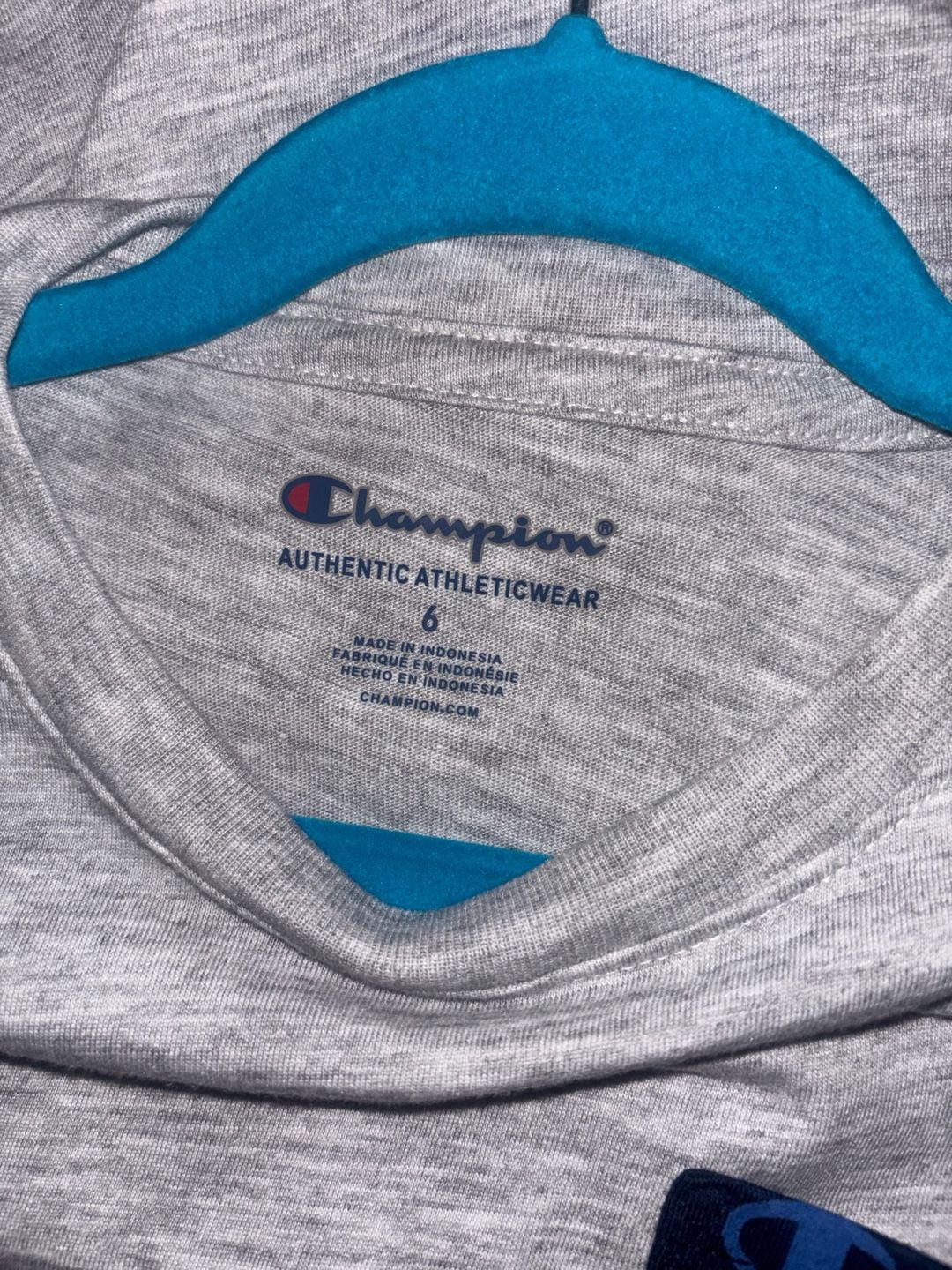 Champion Boys Gray Logo Pocket T-Shirt Size 6 5