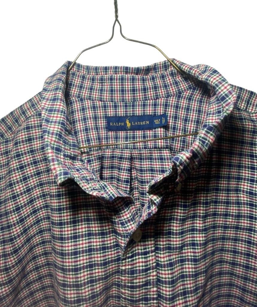 Vintage Ralph Lauren Men’s 4XLT Big & Tall Button Down Long Sleeve Plaid Casual 2