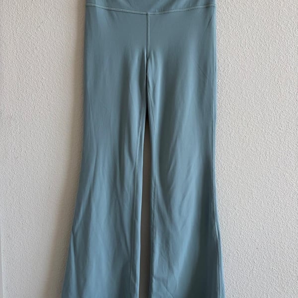 Athleta Elation Flare Pant Size M Blue Green Yoga Leggings