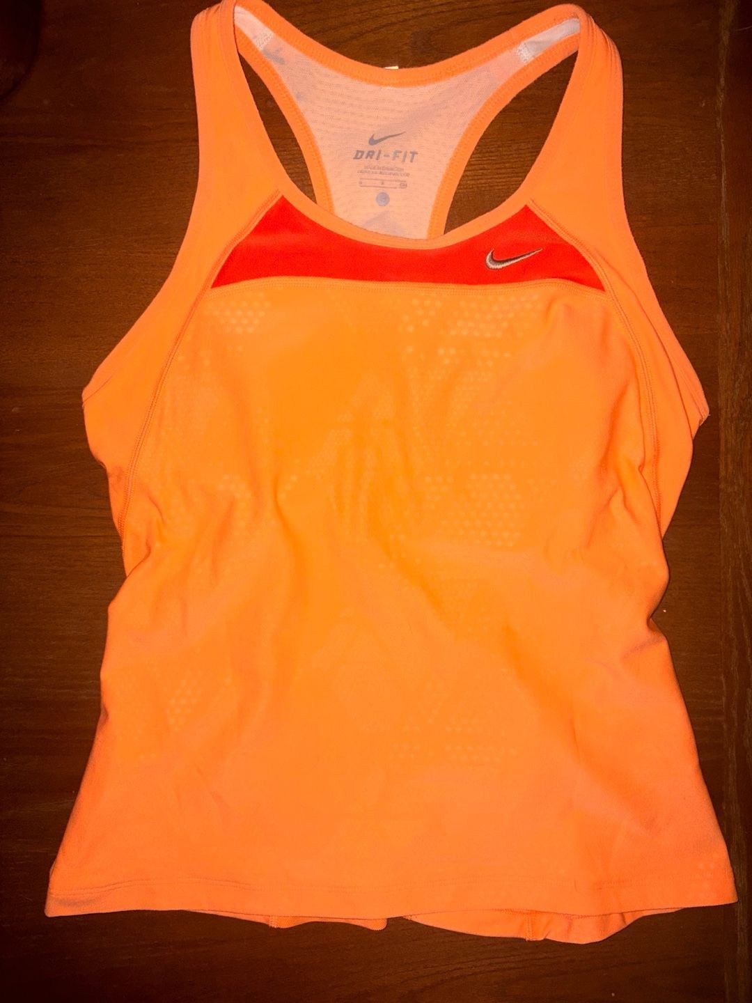 Nike Dri-Fit Tank Top Size S Orange Athletic Racerback 2