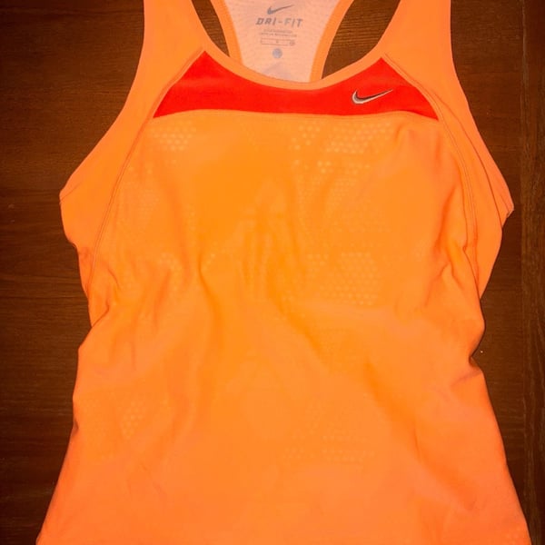 Nike Dri-Fit Tank Top Size S Orange Athletic Racerback