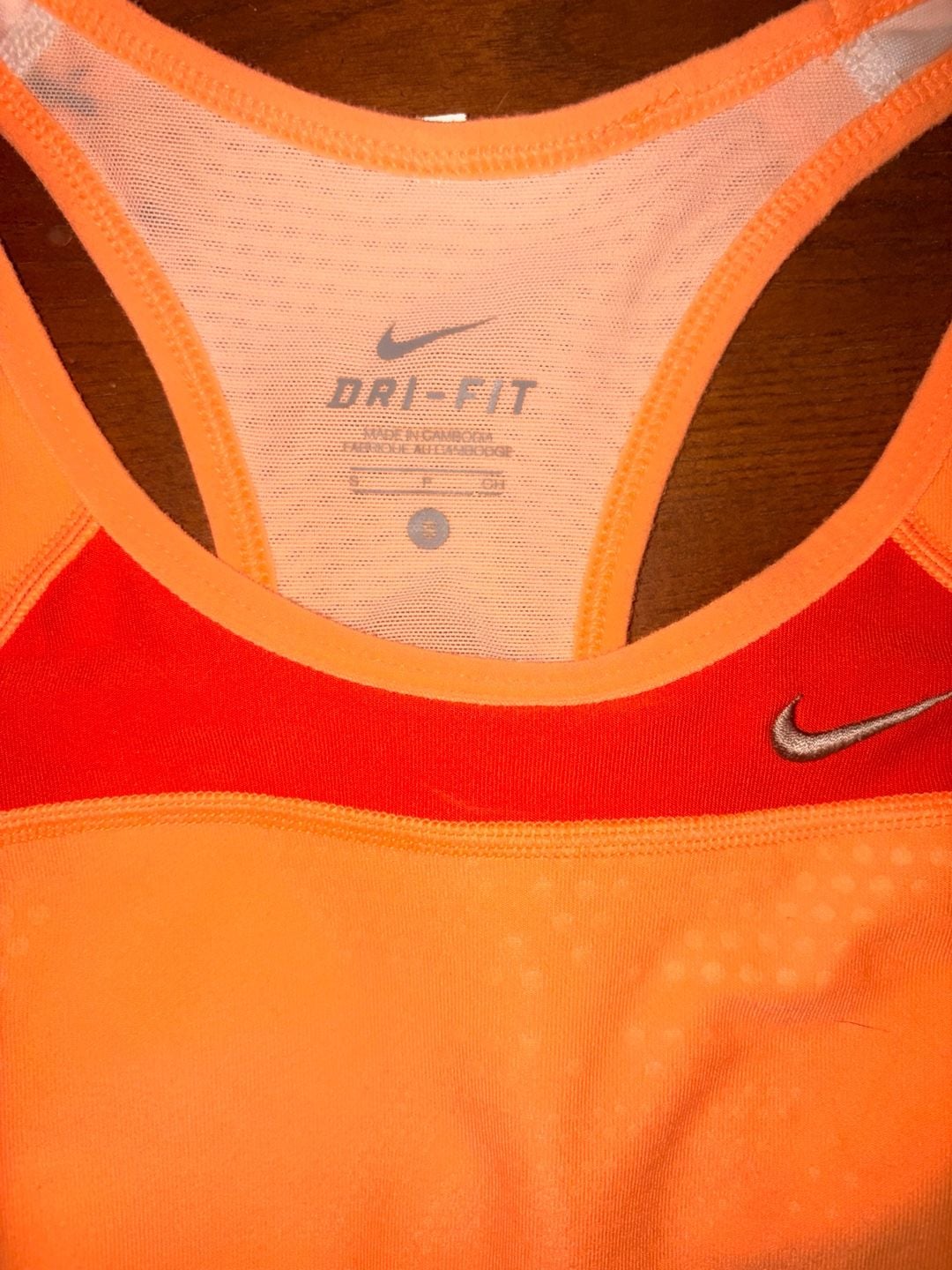 Nike Dri-Fit Tank Top Size S Orange Athletic Racerback 3