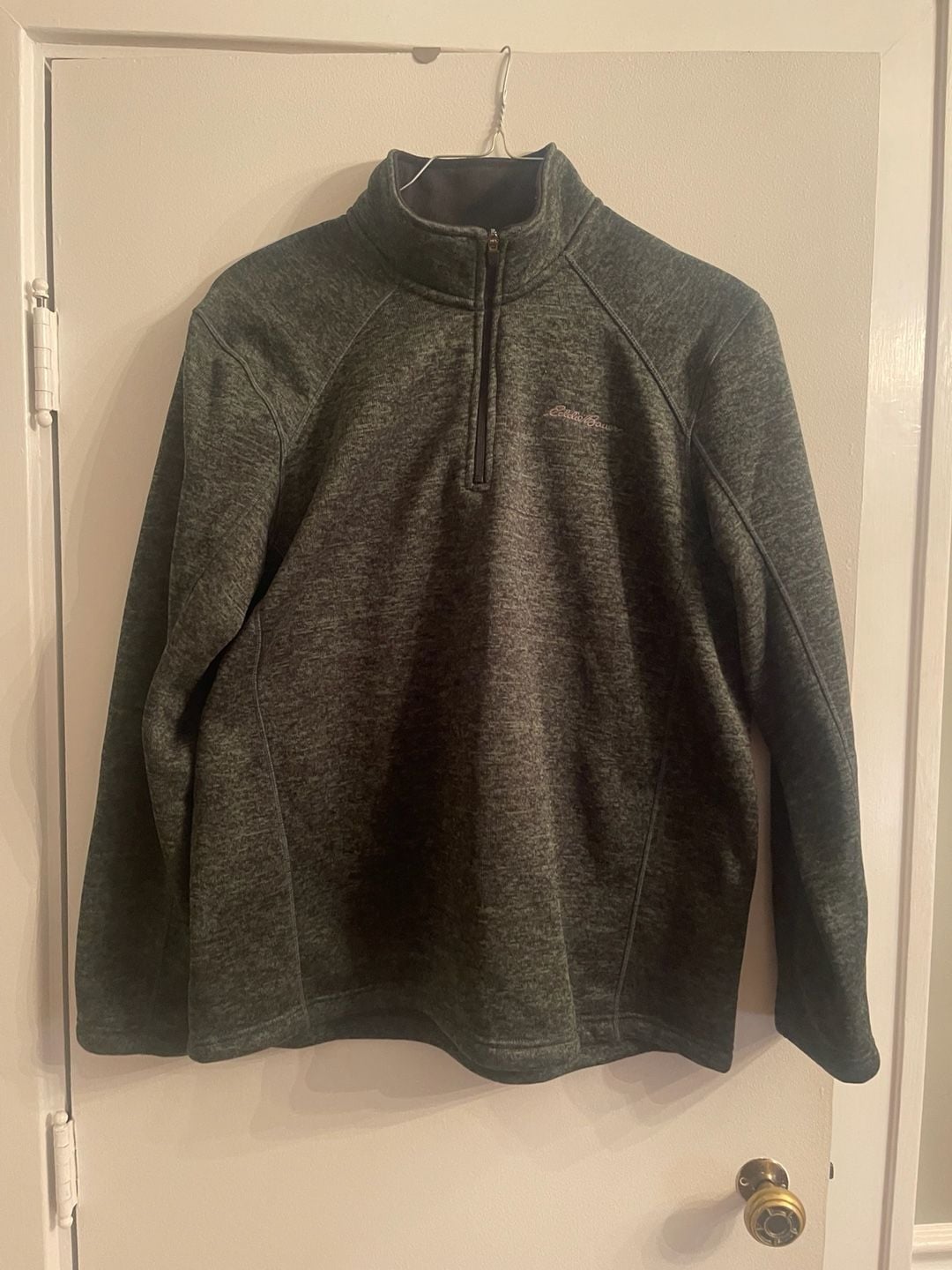 Eddie Bauer Fleece Quarter-Zip Pullover Size XL Green Heather 2