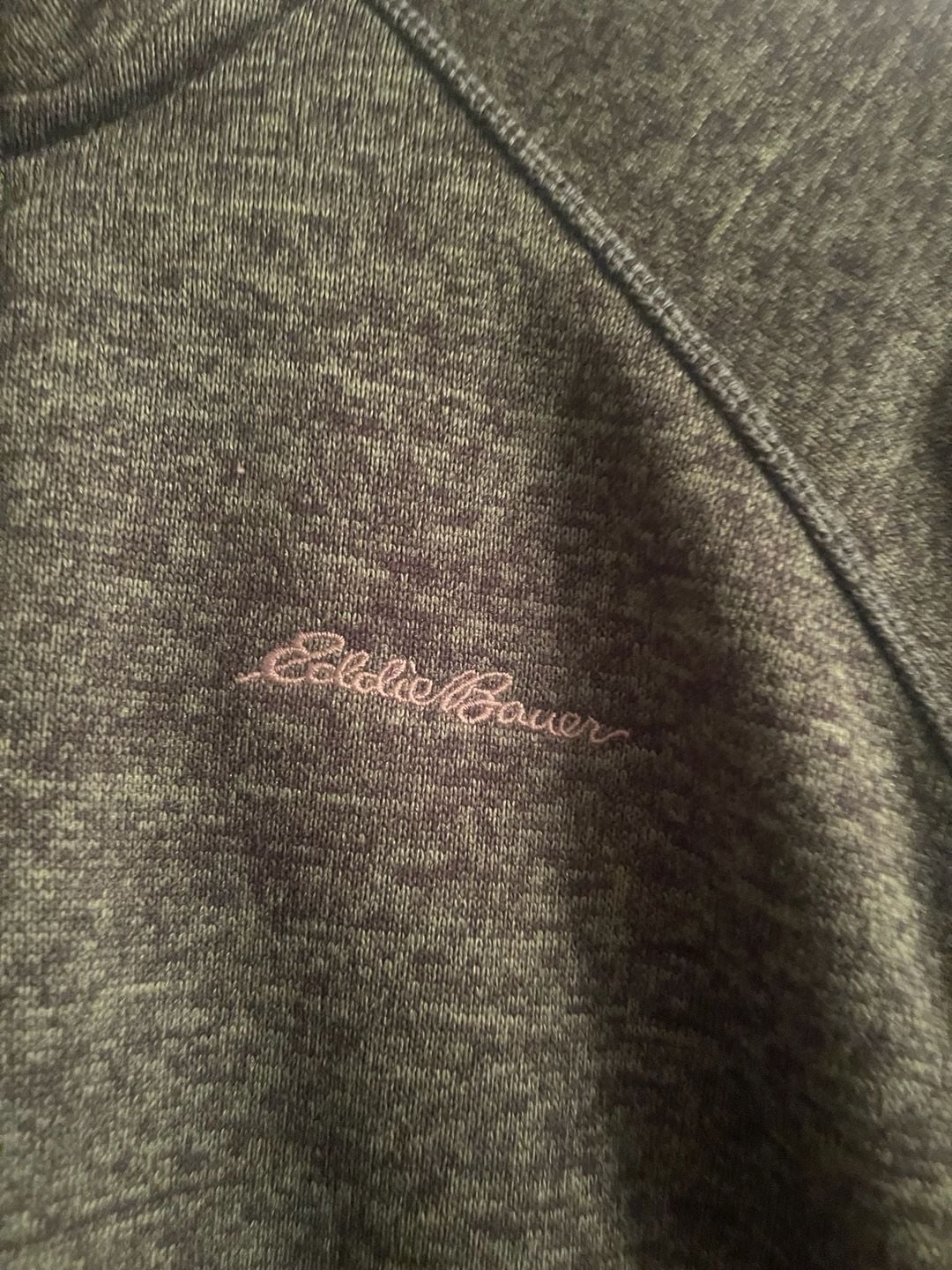Eddie Bauer Fleece Quarter-Zip Pullover Size XL Green Heather 3
