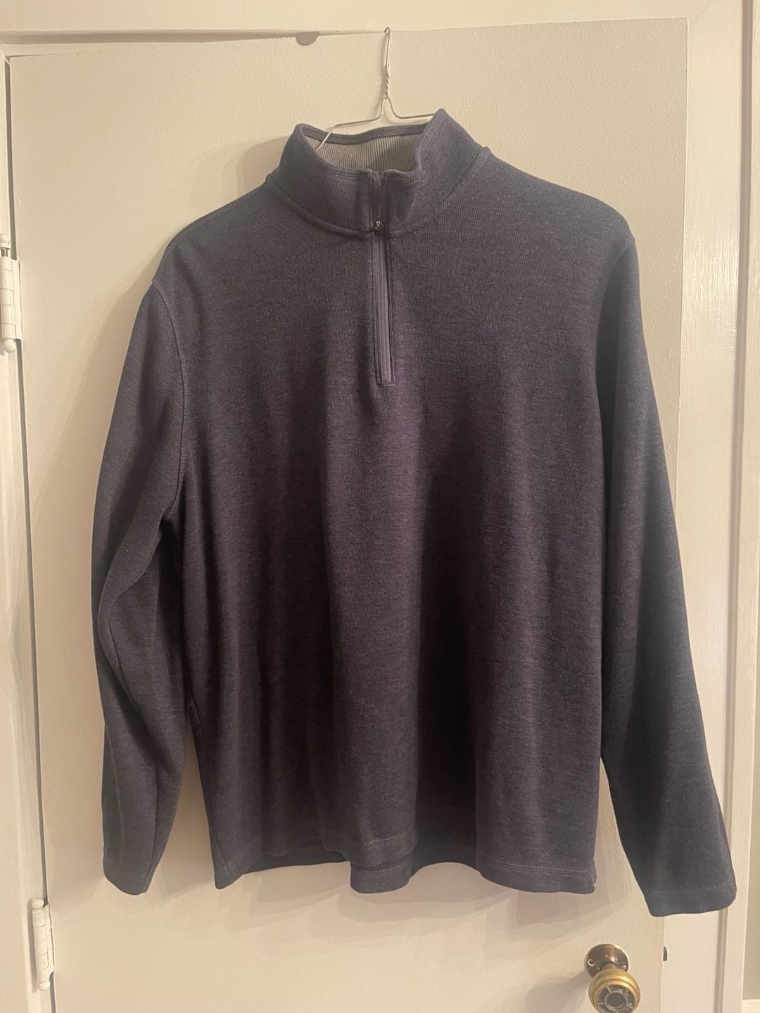 Eddie Bauer Quarter-Zip Pullover Size 2XL Dark Gray Marled Mock Neck 2