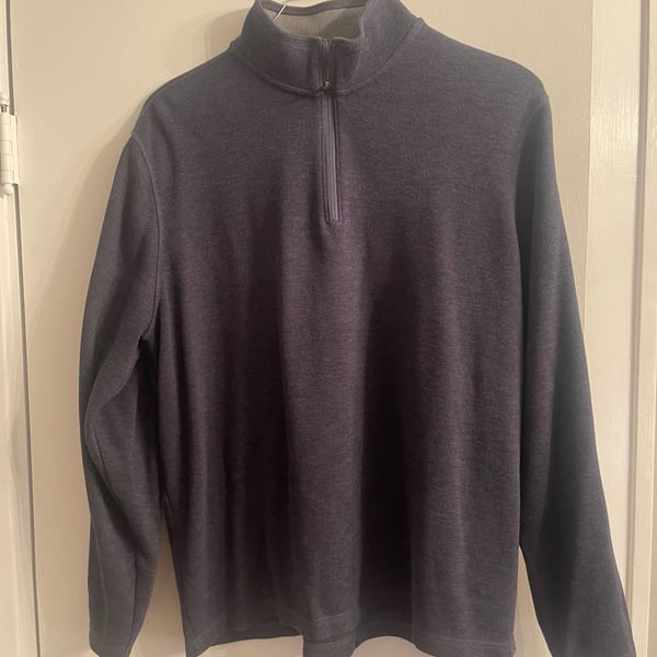 Eddie Bauer Quarter-Zip Pullover Size 2XL Dark Gray Marled Mock Neck