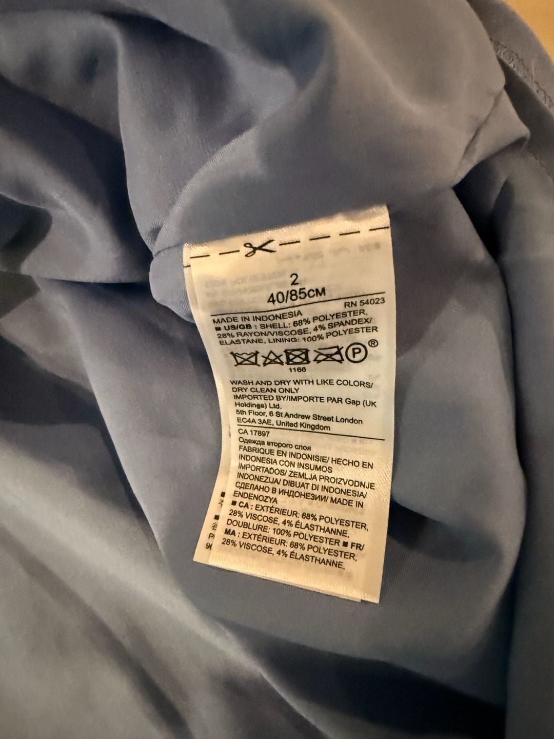 Banana Republic Dress Size 2 Blue 3/4 Sleeve Ruffle Hem 6